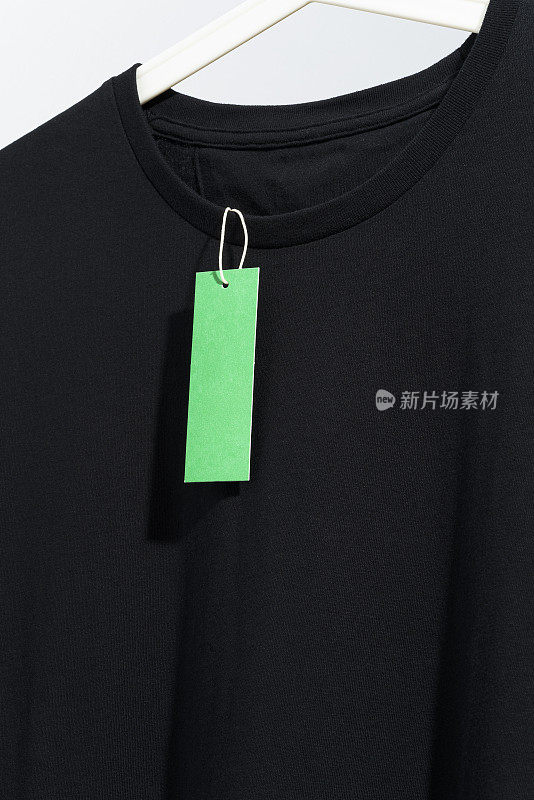 Black t-shirt mockup, template on hanger